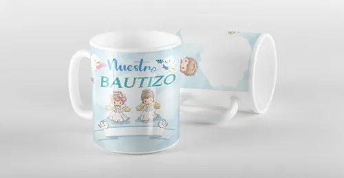 Vista 5 de Recuerdos de Bautizo Personalizados Set 12 Tazas Café 11oz, Regalo de Propuesta de Padrinos, Recuerdos para Bautizo para nina, Recuerdos