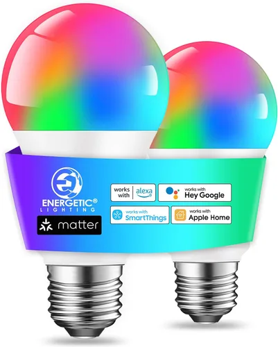 Vista 8 de Las bombillas energéticas funcionan con Alexa/Apple Home/Google Home/SmartThings, Matter Smart A19, bombillas inteligentes E26 RGB, equivalente a 60
