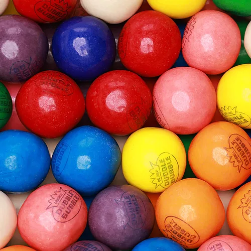 Vista 14 de Bolas de chicle en frasco - Bolas de chicle grandes de 1 pulgada - Goma de mascar sabor a arándano con burbujas - Goma para niños verde - Bolas