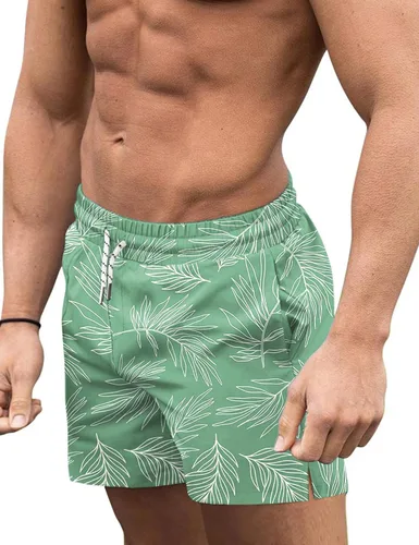 Vista 41 de COOFANDY Men's Swim Trunks Quick Dry Board Shorts Swimwear Bathing Suit Un negro