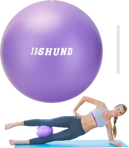 Vista 11 de jjshund Pelota de pilates, pequeña pelota de yoga de ejercicio de 9,8 pulgadas con guía de ejercicios, para gimnasio en casa, yoga, pilates