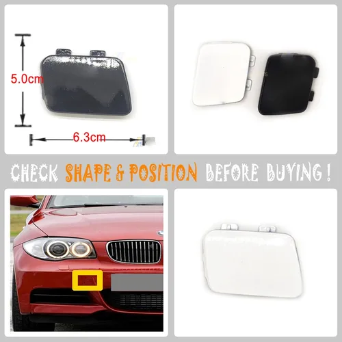 Vista 2 de Cubierta de remolque delantera para BMW 12-15 Serie 1 M-Sport E82 Coupé E88 Convertible Bumper Hook Eye Remolque Cap 51118057505 (blanco)