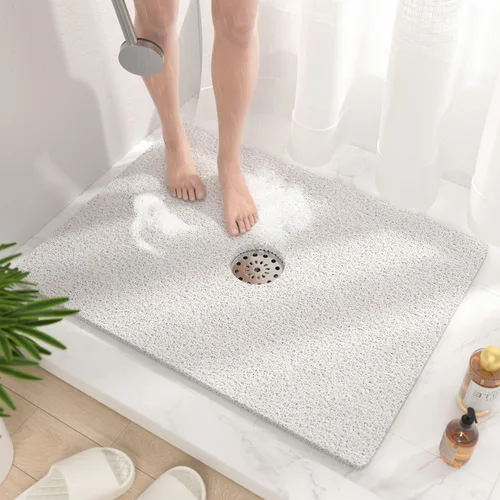 Vista 12 de HITSLAM - Tapete cuadrado para ducha, de 24 x 24 pulgadas, tapete de baño antideslizante para bañera, tapetes de baño de alcachofa de PVC suave