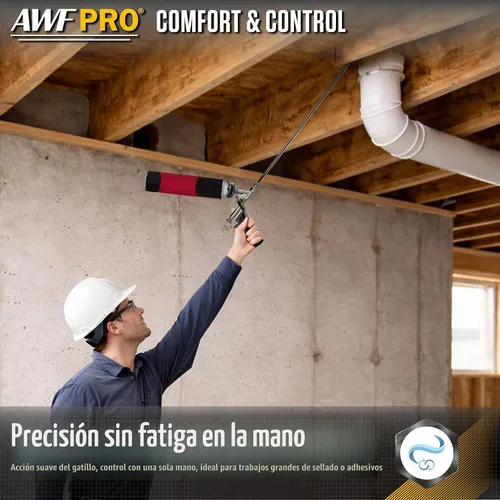 Vista 6 de AWF PRO Pistola de espuma en aerosol: boquilla de 2 pies de largo, alta precisión, control de flujo ajustable, aplicador profesional de grado