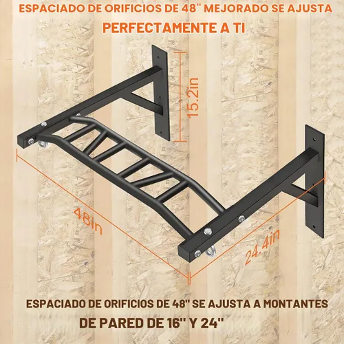 Vista 2 de Upgrade Pull Up Bar Wall Mounted,Heavy Duty Multi Grip Chin Up Bar for Strength Training, 600 lbs Capacity, Durable Steel Construction, Perfect for