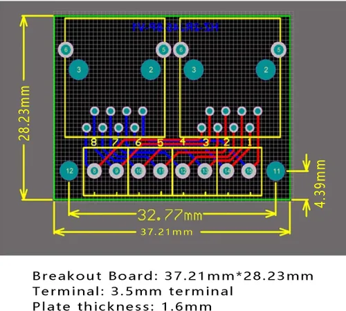 Vista 5 de 2 unids RJ45 Ethernet Dual Hembra Terminal Breakout Board,0.138 in Paso 8Pin RJ45 Tornillo Conector Junta Adaptador Terminal de Red 3.5mm Standard
