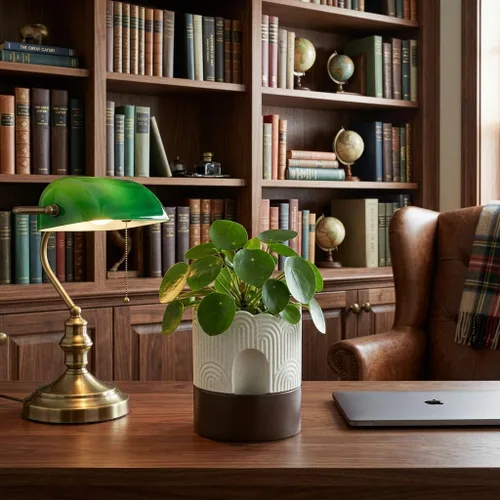 Vista 6 de Nihow - Macetas de cerámica con riego automático para plantas de interior, 6 pulgadas, color beige Visible Water Level Fill Port,Planter with