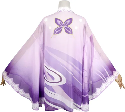 Vista 4 de Shinobu Tanjiro Nezuko Robe Cloak Anime Beach Coverup Cosplay Cardigan Swimsuit Kimono Costume Women's Chiffon