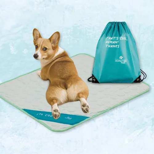 Vista 11 de INSPECTOR TAIL 3D ChillPocket - Alfombrilla de enfriamiento para perros con bolsa de cuerda y células de aire para una mejor circulación