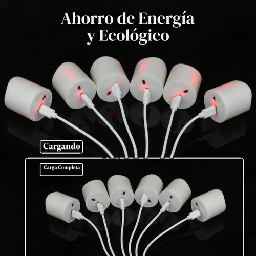 Vista 5 de SoulBay Velas de té LED sin llama recargables USB-C con control remoto