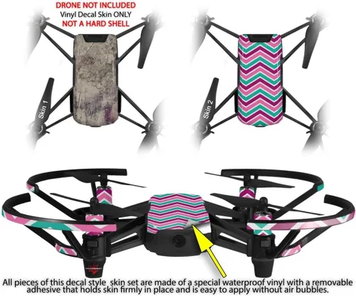 Vista 2 de Skin Wrap 2 Pack para DJI Ryze Tello Drone Pastel abstracto gris y morado Drone No Incluidas