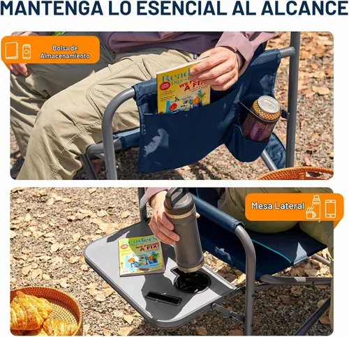 Vista 7 de TIMBER RIDGE Silla de directores extra ancha, sillas de camping plegables