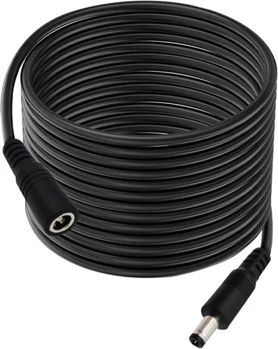 Vista 9 de Cable de extensión de alimentación CC de 1 pie, 5.5 mm x 2.1 mm, 18 AWG, macho a hembra, cable de extensión de 12 V para cámara de vigilancia CCTV