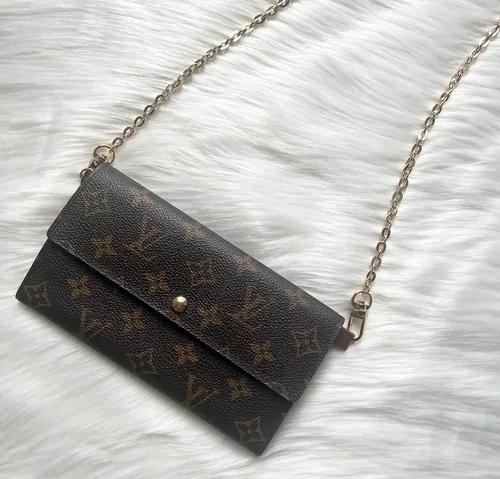 Vista 4 de Kit de conversión de inserto de bolso con cadena dorada para Sarah Emilie Wallet a Crossbody, Negro -, Minimalista