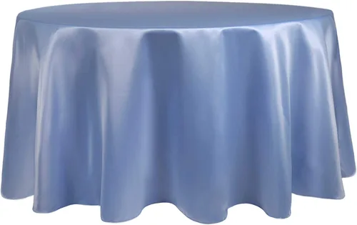 Vista 10 de Ultimate Textile Mantel redondo de satén nupcial de 60 pulgadas, se adapta a mesas de menos de 60 pulgadas de diámetro, berenjena morado berenjena