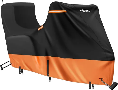Vista 11 de Cubierta para motocicleta 420D resistente para modelos de turismo Harley Davidson Road King, impermeable al aire libre, protección contra lluvia, UV