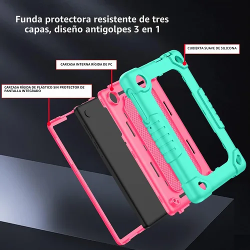 Vista 4 de Para TCL TAB 8 WiFi 9132X / TAB 8 LE 9137W para TCL TAB 8 Plus 8 verde rosa blanco