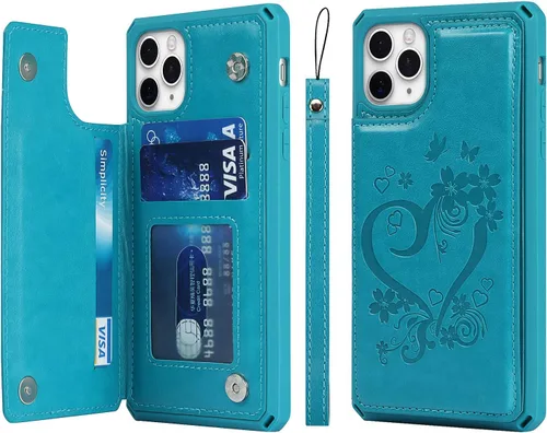 Vista 15 de Cavor Funda para iPhone 11 Pro Max con tarjetero y tarjetero, funda tipo cartera con tarjetero para tarjetas de crédito para iPhone11ProMax, funda
