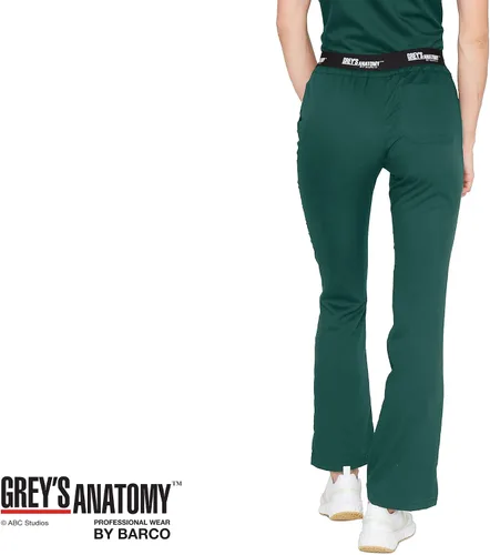 Vista 2 de Pantalón de uniforme médico estilo Greys Anatomy con 3 bolsillos para mujer - pantalón médico con ajuste moderno