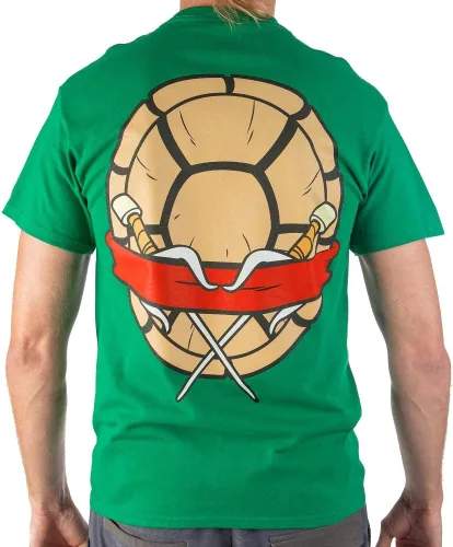 Vista 2 de Teenage Mutant Ninja Turtles Camiseta de disfraz para hombre de TMNT, Gris claro