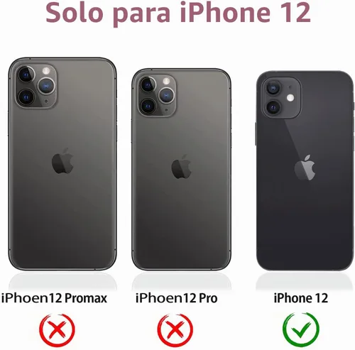 Vista 2 de Diverbox Funda para iPhone 12 [A prueba de golpes] [A prueba de caídas] [Protector de pantalla de vidrio templado], Funda de Protección Resistente