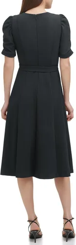 Vista 4 de DKNY Vestido camisero midi con nudo y manga para mujer