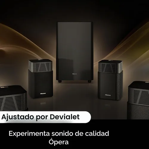 Vista 5 de Hisense HT Saturn - Barra de sonido de 4.1.2 canales con subwoofer inalámbrico, Dolby Atmos, DTS:X, Bluetooth 5.3, EzPlay, paso HDMI 4K, compatible