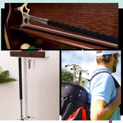 Vista 7 de Skylety Taco de billar para billar, accesorios de mesa de billar retráctil, soporte para taco de billar con cabezal de puente de latón extraíble