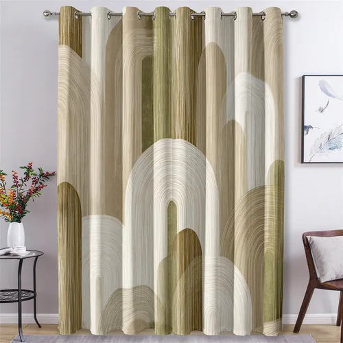 Vista 12 de Cortinas de ilusión óptica de 39 pulgadas de largo, juego de 2 paneles, cortinas negras y blancas para decoración de dormitorio, sala de estar