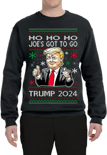 Vista 3 de Wild Bobby Comeback Is Gonna Be Huge - Suéter feo de Navidad unisex con cuello redondo de Trump Snowman
