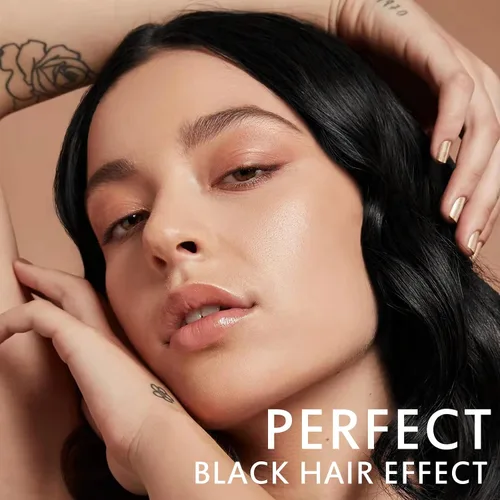 Vista 10 de Tinte negro semipermanente 3 en 1 para el cabello, 13.5 onzas líquidas, cobertura del 100% de las canas, champú de color para el cabello