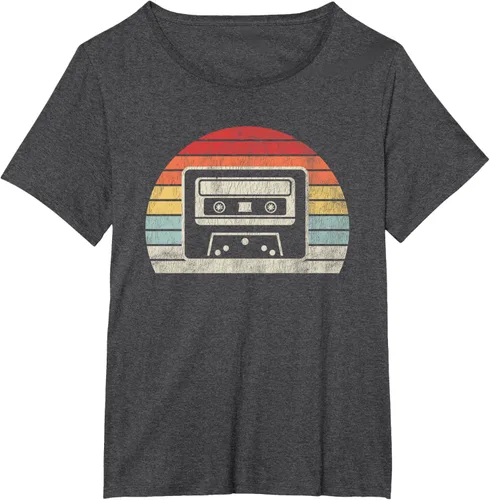 Vista 17 de Retro Cassette Tape 80s 90s Nostalgia T-Shirt Negro