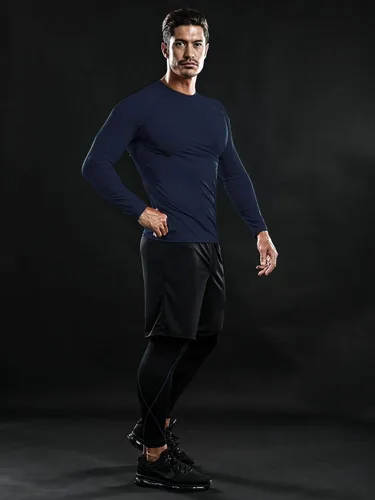 Vista 5 de DRSKIN - Camisas de compresión para hombre, manga larga, paquete de 4, 3, 2 o 1 unidades, camisas de entrenamiento deportivo, capa base atlética