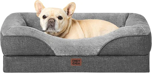 Vista 42 de EHEYCIGA Cama ortopédica para perros medianos, sofá cama de espuma viscoelástica con lados, forro impermeable y funda extraíble lavable, sofá