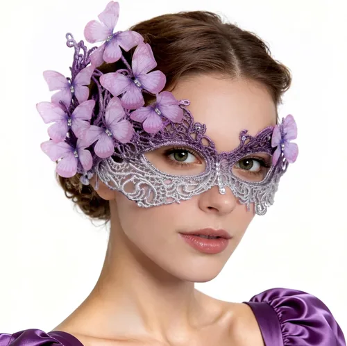 Vista 9 de BABEYOND Máscara de mariposa estilo veneciano Mardi Gras disfraz Azul