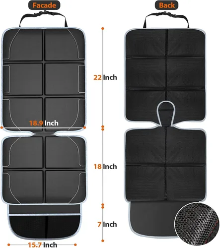 Vista 8 de Gimars Protector de asiento de automóvil, 2 unidades, cojín EPE grueso XL, impermeable, tela 600D, funda para asiento de automóvil infantil