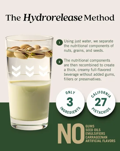 Vista 3 de Elmhurst 1925 Pistachio Milk Unsweetened - 32 Ounce (Pack of 6), Vegan