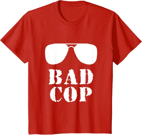 Vista 3 de Bad Cop Funny Police - Camiseta a juego para padre e hijo, Negro, S