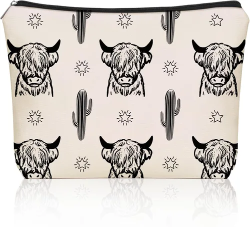 Vista 13 de Bolsa de maquillaje de gato negro para regalo de mamá y gato: bonita bolsa de cosméticos y artículos de tocador para niñas y mujeres, hermanas