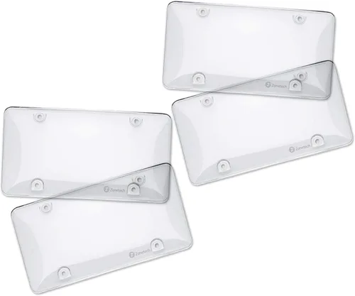Vista 12 de Zone Tech - Protectores transparentes para marco de matrícula, paquete de 2 protectores de burbujas para todo tipo de clima, se adapta a cualquier