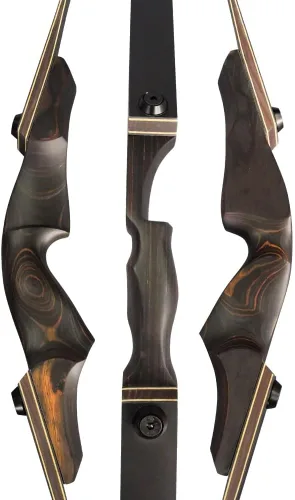 Vista 2 de 60" Black Hunter Takedown Recurve Bow 20-60 Lbs American Hunting Longbow