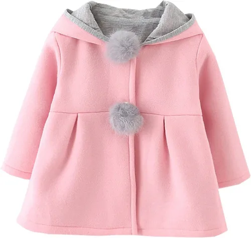 Vista 2 de MINKIDFASHION Abrigo cálido de algodón para niñas de invierno y otoño