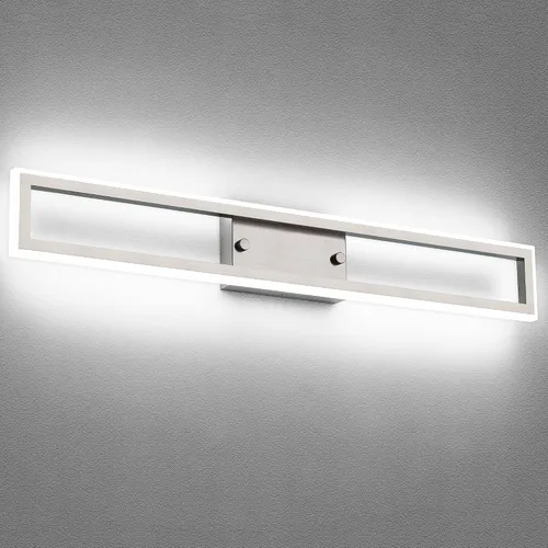 Vista 10 de Luces de tocador de níquel cepillado para baño, luces LED regulables para baño, luz de tocador moderna de 24 pulgadas, 6000 K