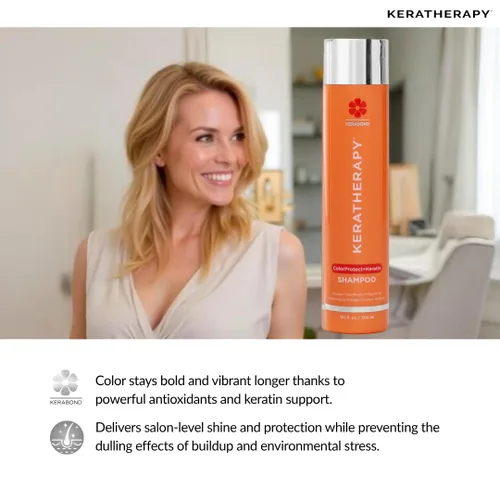 Vista 7 de KERATHERAPY Champú protector de color con infusión de queratina, 10.1 onzas líquidas, 10.1 fl oz – Champú protector de color sin gluten para cabello