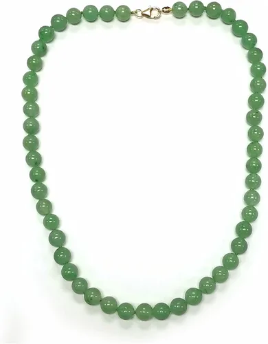 Vista 3 de Regalia by Ulti Ramos - Collar redondo de jadeita oro amarillo de 14 quilates 0315in color verde