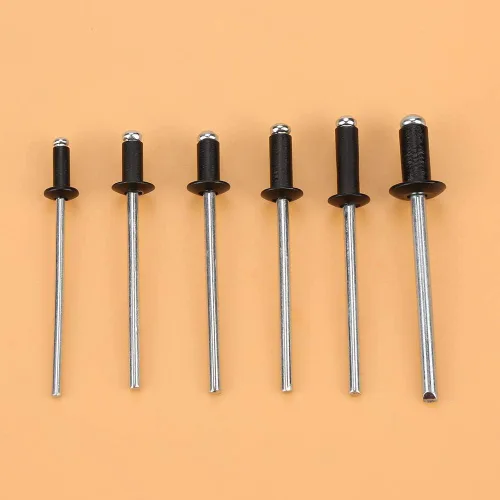 Vista 4 de Remaches de aluminio negro, retenedor de remache de sujeción de tornillo negro, 120 piezas M2.4 / M3.0 / M3.2 / M4 Kit de remaches ciegos
