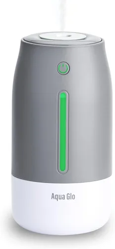 Vista 7 de Aqua Glo Humidificador personal - Niebla fría ultrasónica, batería recargable para 15 horas de uso, tanque de agua de 2 tazas, funcionamiento