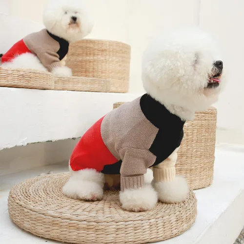 Vista 3 de Kayto Suéter para perro, de manga larga de punto térmico, ropa de invierno para perros pequeños, machos y niñas, abrigo para mascotas, sudadera