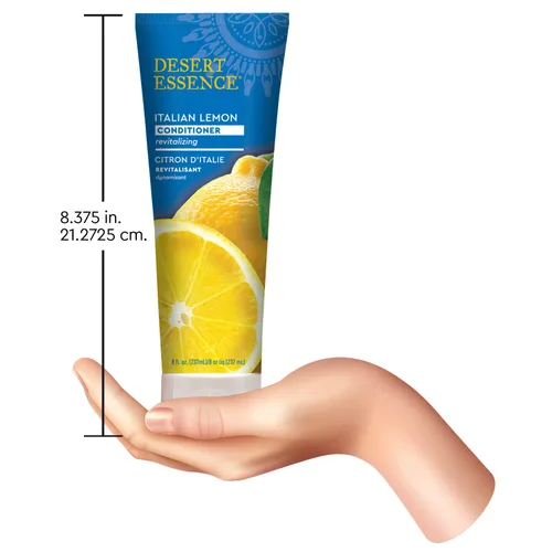 Vista 3 de Desert Essence Acondicionador italiano de limón, 8 onzas líquidas, desenredante revitalizante para el cabello, añade volumen, brillo y fuerza