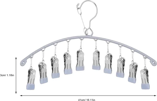 Vista 3 de Alipis Organizador de sombreros para percha, calcetines de metal para gorras de béisbol para armario con 20 clips, soporte para sombreros a prueba